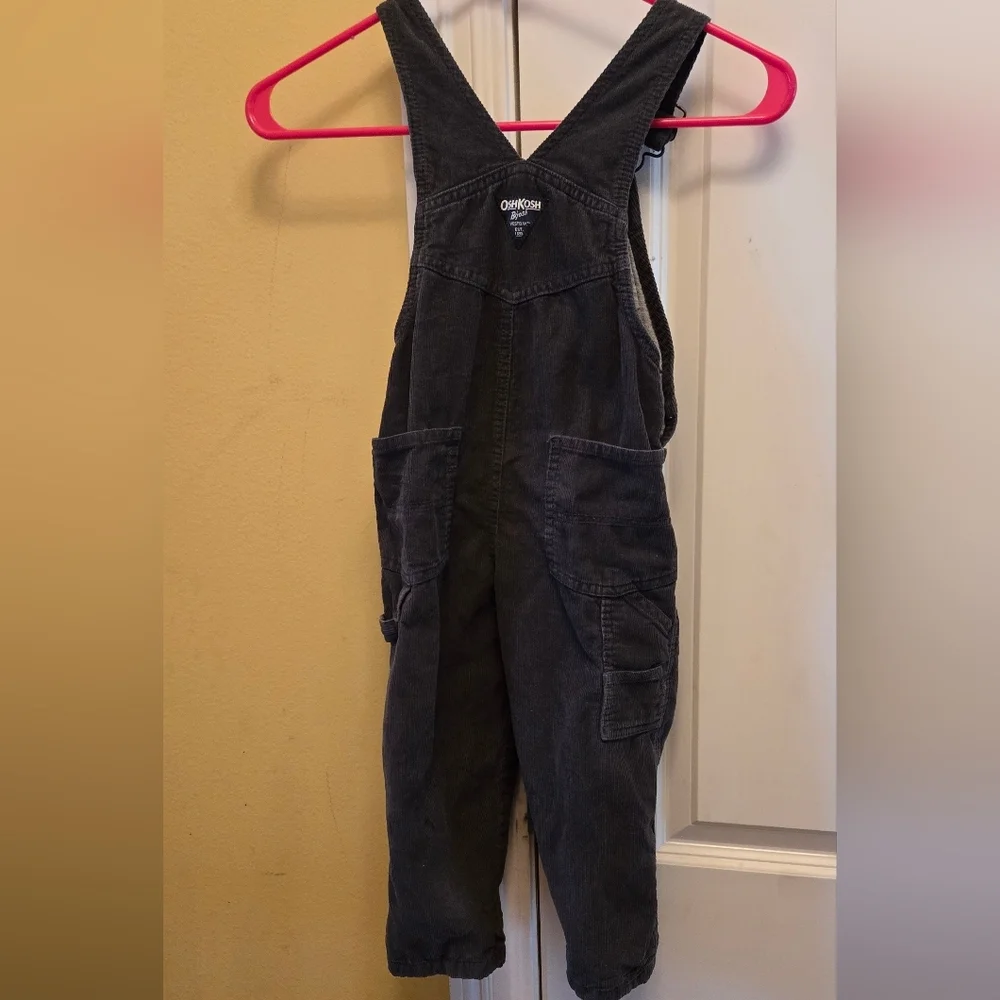 OshKosh B'gosh Vintage Green Lined Overalls Corduroy EUC Vintage 3t